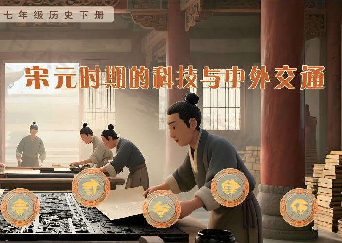部编版初中七年级历史下册《宋元时期的科技与中外交通》flash教学课件