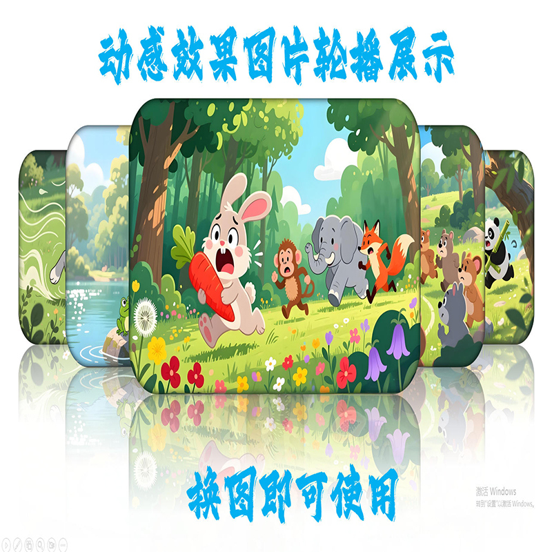 PPT2024及以上版本 动感效果图片轮播展示+换图即可使用